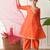 Girls orange angrakha style kurta set with pink dupatta     festive ethnic wear for girls ilksd22