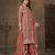 Salmon net heavy thread embroidery with sequins work palazzo suit