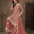 Salmon net heavy thread embroidery with sequins work palazzo suit