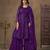 Violet net heavy thread embroidery with sequins work sharara suit