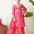 Girls pink bandhani printed layered sharara set with dupatta ilksd27