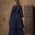 Navy blue net heavy thread embroidery with sequins work sharara suit