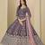 Purple velvet heavy thread embroidery with sequins work salwar kameez