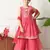 Girls pink bandhej printed kurta with sharara set with dupatta ilksd40