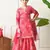 Girls pink floral printed angrakha sharara set with dupatta ilksd29