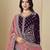 Purple velvet heavy thread embroidery with sequins work salwar kameez