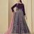 Purple velvet heavy thread embroidery with sequins work salwar kameez