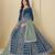 Blue velvet heavy thread embroidery with sequins work salwar kameez