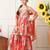 Girl's red and pink floral printed sharara set with dupatta ilksd41