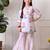 Girl's floral printed kurta sharara set     pink lotus print. ilks001