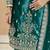 Teal ice velvet heavy thread embroidery with sequins work salwar kameez