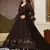 Black georgette anarkali suit with allover embroidery