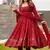Red georgette anarkali suit with allover embroidery