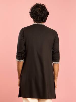 black thread embroidered mustang kurta | wedding eid festive wear 5