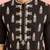 black embroidered kurta pant set | thread work geometric pattern ethnic wear