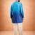 blue ombre silk blend sequin kurta with cream fine satin wide leg palazzo | festive party set