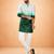 bottle green ombre silk blend sequin kurta with cream silk pant | festive wedding set