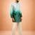 bottle green ombre silk blend sequin kurta with cream fine satin wide leg palazzo | festive set