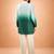 bottle green ombre silk blend sequin kurta with cream fine satin wide leg palazzo | festive set