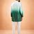 bottle green ombre silk blend sequin kurta with cream silk pant | festive wedding set