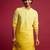 Vastramay men yellow ombre cotton blend kurta | all-over mirror work & digital print | knee length straight
