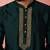vastramay men's bottle green silk kurta with cream pyjama - wedding set