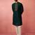 vastramay men's bottle green silk kurta with cream pyjama - wedding set