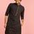 black kashmiri embroidered georgette kurta | wedding eid festive wear