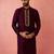 vastramay men's wine vichitra silk kurta - traditional embroidered wedding ethnic wear
