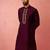 vastramay men's wine vichitra silk kurta - traditional embroidered wedding ethnic wear