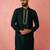 vastramay men's bottle green vichitra silk kurta - traditional embroidered wedding ethnic