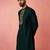 vastramay men's bottle green vichitra silk kurta - traditional embroidered wedding ethnic