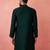 vastramay men's bottle green vichitra silk kurta - traditional embroidered wedding ethnic