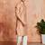 peach silk blend jacquard kurta with cream pyjama | festive wedding summer wear