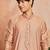 peach silk blend jacquard kurta with cream pyjama | festive wedding summer wear