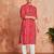 red foil bandhani digital print rayon kurta with cream viscose pyjama | bold festive ethnic wear