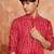 red foil bandhani digital print rayon kurta with cream viscose pyjama | bold festive ethnic wear