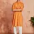 mustard foil bandhani digital print rayon kurta with cream viscose pyjama | warm festive set