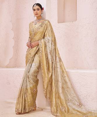 Gold embroidered banarasi saree 2