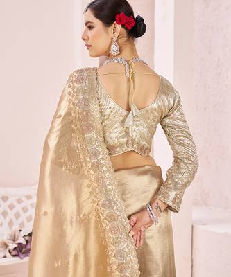 Gold embroidered banarasi saree 2