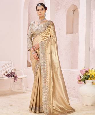 Gold embroidered banarasi saree 1