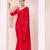 Red embroidered crepe saree