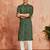 green foil bandhani digital print rayon kurta with cream viscose pyjama | fresh festive casual set