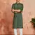 green foil bandhani digital print rayon kurta with cream viscose pyjama | fresh festive casual set