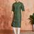 green foil bandhani digital print rayon kurta with cream viscose pyjama | fresh festive casual set