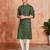 green foil bandhani digital print rayon kurta with cream viscose pyjama | fresh festive casual set