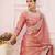 Pink embroidered banarasi saree