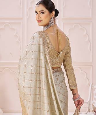 Gold embroidered banarasi saree 2