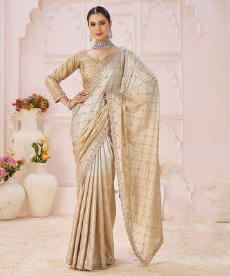 Gold embroidered banarasi saree 1