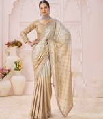 Gold embroidered banarasi saree
